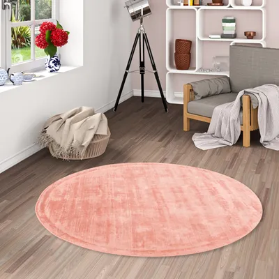 Produktbild von Luxus Designer Teppich Roma Altrosa Rund, Größe:120 cm Rund