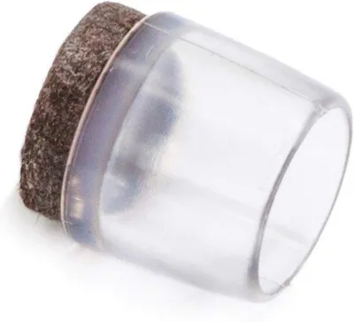 Produktbild von Famanu Möbelgleiter mit Filz für runde Möbelbeine - Durchmesser 15-16 mm, transparent