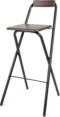 A studio shot of a folding bar stool.