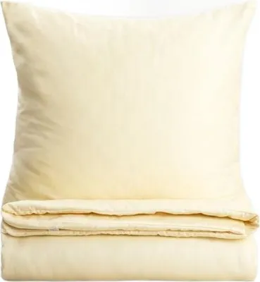 Produktbild von HOMLA AVELIA Viskose-Mischung Satin-Bettwäsche gelb 140x200 + 1*70x80 cm