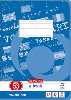 Produktbild von Herlitz Vokabelheft A5 32 BI Lin 53Mix