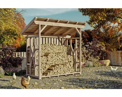 Produktbild von Kaminholzunterstand SKAN HOLZ Lars 2 240 x 100 x 247 cm natur