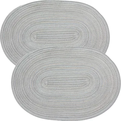 Produktbild von Erwin Müller Tischset Silves" 2er-Pack grau oval: 33x48 cm"