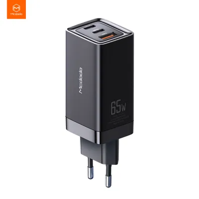 Obrázok produktu pre Sieťová nabíjačka Mcdodo GaN, 220 V, 65 W, 2x USB-C, 1x USB-A, čierna