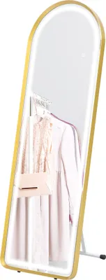 Produktbild von Standspiegel Wandspiegel Ganzkörperspiegel inklusive Wandbefestifung, 151,5 x 50 x 4 cm, Gold