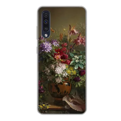 Produktbild von MuchoWow® Handyhülle Schutzhülle Hülle für Samsung Galaxy A50 Stilleben mit Blumen in einer griechischen Vase - Alte Meister - Kunst Silikon Softcase Handy Hülle - Mobiltelefonhülle