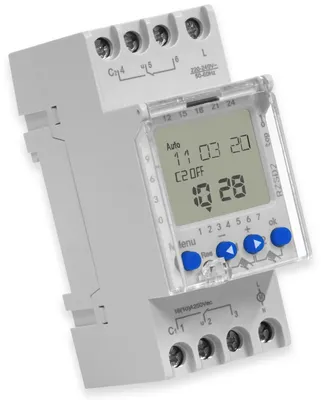 Produktbild von RELTECH Digitale Zeitschaltuhr RZSD2, 230 V, DIN-Schiene, 2 Kanal