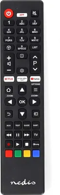 Zdjęcie produktu dla Nedis TVRC45TCBK, TV, Podczerwień, Naciśnij przyciski, Czarny