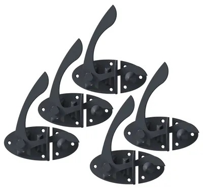 Image de Alberts 856342 Pêne de porte de jardin Ovado, gris graphite plastifié, 85 x 60 mm, lot de 5
