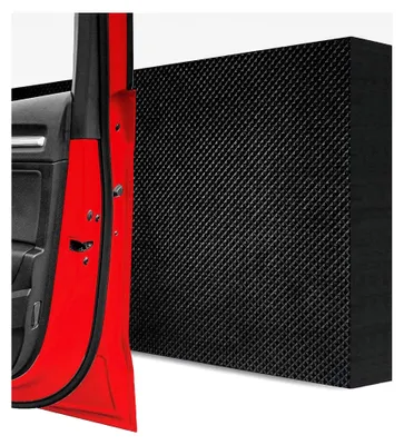 Produktbild von 4X Garagen Wandschutz 40 x 20 x 3 cm – Extra dicker Türschutz für Ihr Auto und die Garagenwand – Selbstklebender Türkantenschutz – 4er Set Karomuster, schwarz
