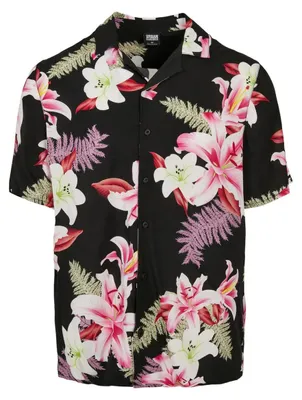 Image de Urban Classics - Chemise de villégiature pour hommes TN1505 (S) (vert jungle foncé)