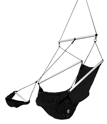 Produktbild von Ticket to the moon Moon Chair Hängestuhl aus Fallschirmseide uni schwarz Hängestuhl