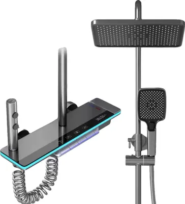 Produktbild von Duscharmatur-System, digitales Display, Umgebungslicht, Grau