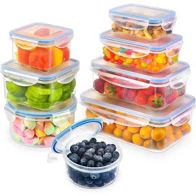 Produktbild von Lebensmittelbehälter-Set, 16-teilig, Kunststoff-Lebensmittelbehälter