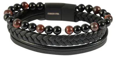 Produktbild von Akzent Herren Armband Namik Echtleder schwarz
