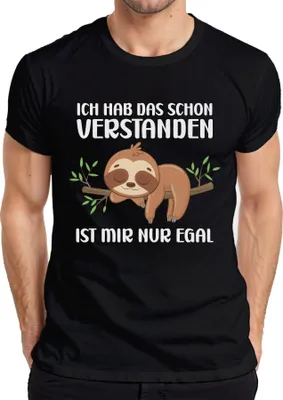 Zdjęcie produktu dla Understood I don't care sloth sleeping śmieszne powiedzenie ironia koszulka męska, czarny, S