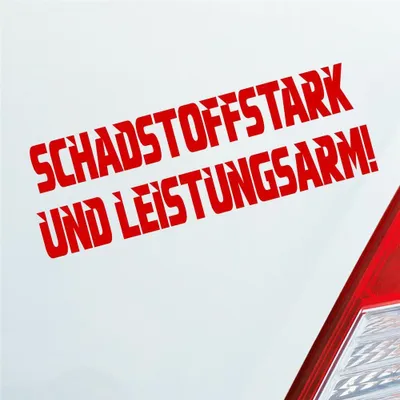 Produktbild von Auto Aufkleber Schadstoffstark und Leistungsarm Auto JDM 15x5 cm Rot Sticker Heckscheibenaufkleber