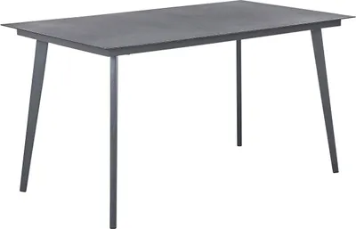 Zdjęcie produktu dla BELIANI Stół ogrodowy ciemnoszary aluminiowy 140 x 80 cm matowe wykończenie nowoczesny industrialny