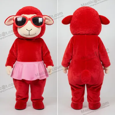 Produktbild von Scharlachrotes, MASTICOT flauschiges Schaf-Maskottchen