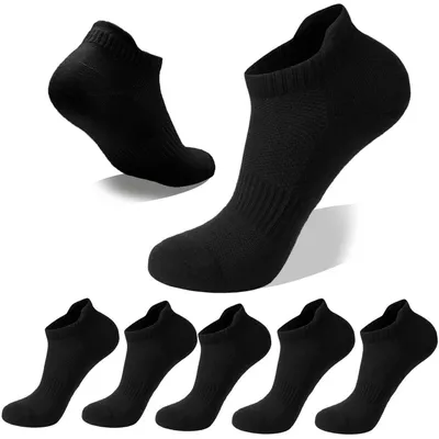 Immagine prodotto di Calzini sportivi da donna, 5 paia, in cotone traspirante, corti, taglia 39-42, colore nero