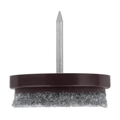 Obrázek produktu pro Walteco Filcový kluzák s hřebem, průměr 28mm, hnědý, 8 ks