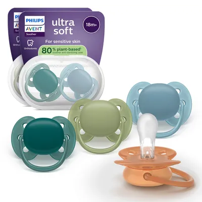 Produktbild von Philips AVENT Schnuller SCF093/08 ultra soft, Ultraweicher Schnuller, Kieferorthopädisch, Silikon, Junge/Mädchen