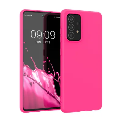 Produktbild von kwmobile Hülle kompatibel mit Samsung Galaxy A52 / A52 5G / A52s 5G Hülle - weiches TPU Silikon Case - Cover geeignet für kabelloses Laden - Neon Pink