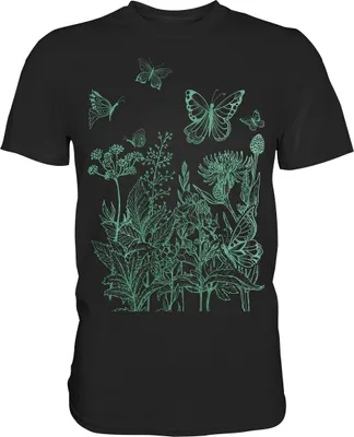 Produktbild von Natur Wiese Frauen Schmetterling Baum T-Shirt – Black / S