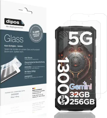 Image de 2x Protection ecrán pour DOOGEE Fire 7 Pro mat Verre souple Film Protecteur 9H dipos