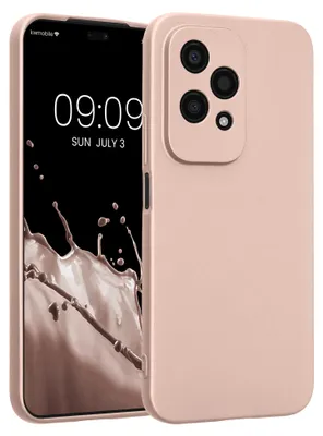 Produktbild von kwmobile Handyhülle für HONOR 200 Lite Hülle - weiche Silikon Case metallisch schimmernd - Schutzhülle Cover - Metallic Rosegold