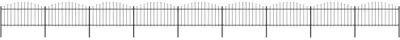 Produktbild von Gartenzaun mit Speerspitzen Stahl (1,25 - 1,5) x 15,3 m Schwarz
