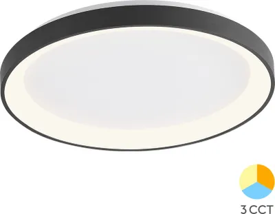 Produktbild von Braytron LED Deckenleuchte 36W Warmweiß Neutralweiß Kaltweiß 3CCT 3200 lm Rund Schwarz Aluminium IP20