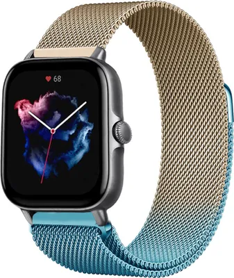 Produktbild von Strap-it Milanese Armband - Kompatibel mit Amazfit GTS 3 Armband Ersatzarmband Edelstahl - Armband mit Magnetverschluss - Hochwertiges Material - für Smartwatch 20mm Armband Blau