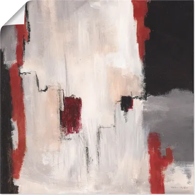 Produktbild von ARTland Poster Rot an Grau I - Abstrakt Größe: 70x70 cm