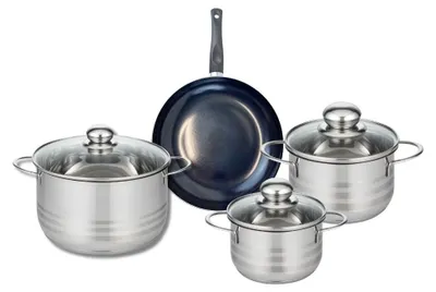 Image de Ensemble de 1 Poêle de cuisson 20 cm et 3 faitouts 14, 16 et 20 cm Elo Prima Brillant