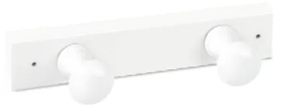 Productafbeelding van Kapstok met 2 haken, wit gelakt, set van 6 stuks