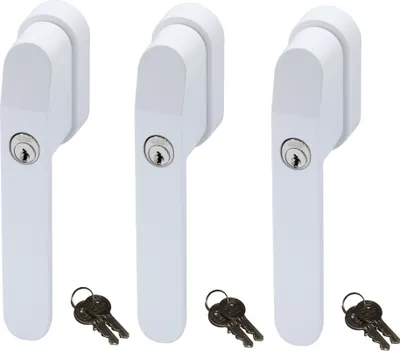 Produktbild von ABUS FG400 Abschließbarer Fenstergriff Weiß, gleichschließend im Set 3 Stück