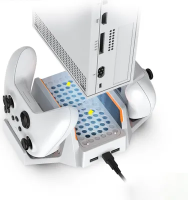 Produktbild von Für Xbox Series S Dual-Lüfter 3-stufig einstellbare Geschwindigkeit, Dual-Controller-Ladegerät mit LED-Anzeigen USB-Ports – 800 mAh wiederaufladbarer Akku für XSX|S/One S/One X/One