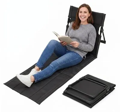 Productafbeelding van Generisch Strandmat opvouwbaar met verstelbare rugleuning, strandklapstoel, strandstoelkussen, vloerstoel