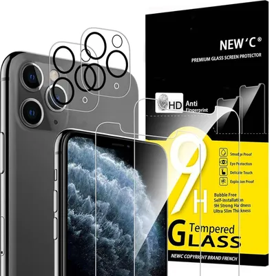 Obrázok produktu pre pancierové ochranné sklo na iPhone 11 Pro a pancierové ochranné sklo na fotoaparát - odolné proti poškriabaniu - tvrdené sklo 9H