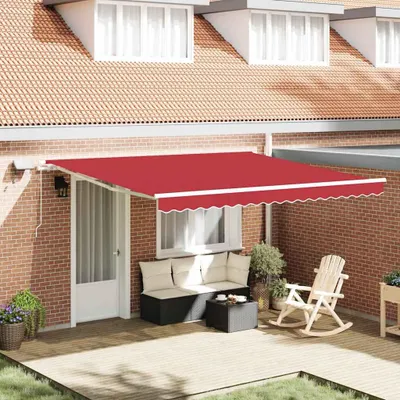 Zdjęcie produktu dla Markiza wysuwana czerwony 400 × 300 cm Tkanina i aluminium
