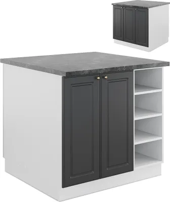 Produktbild von Kücheninsel Vicco Fame-Line Anthrazit-Gold/Weiß 90 cm ohne Arbeitsplatte, Model 38728