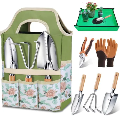 Immagine prodotto di Omgoods - Set di 7 utensili da giardino con borsa per il trasporto