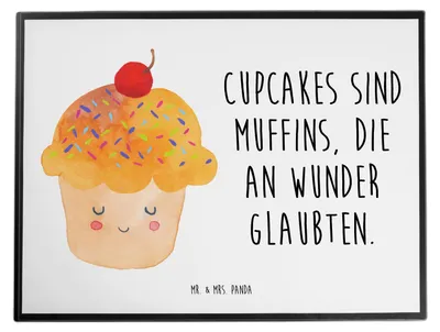 Produktbild von Mr. & Mrs. Panda schreibtischunterlage Cupcake - Weiß - Geschenk, schreibtischunterlagen, Wunder, Lustige Sprüche, Muffin, Motivation, schreibauflage, bastelunterlage