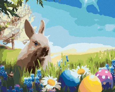Produktbild von Zuty - Malen nach Zahlen - KLEINER OSTERHASE, 40x50 cm, ohne Keilrahmen