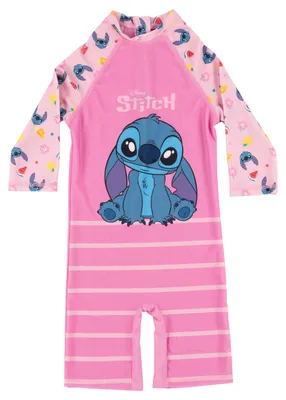 Produktbild von Disney Lilo & Stitch Schwimmanzug UV-Schutz 50 für Mädchen - Kinder Overall Badeanzug Einteiler Badebekleidung Pink/Rosa 110-116