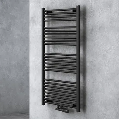 Produktbild von doporro Design Badheizung 120x60cm Anthrazit Röhrenheizkörper Horizontal Mittelanschluss Bad-Heizkörper Ohne Heizstab RHE