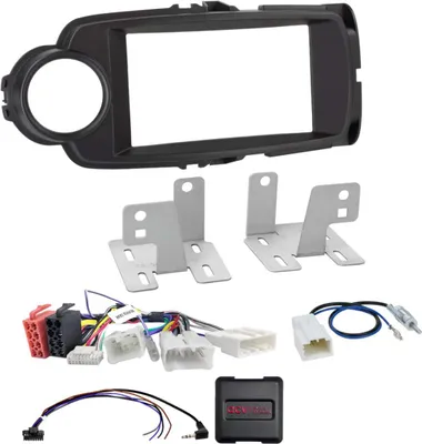 Image de Kit 2-DIN compatible avec Toyota Yaris (XP13) 09/2014-02/2020 noir SWC