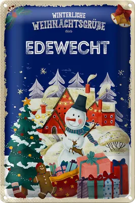 Produktbild von Blechschild Weihnachtsgrüße EDEWECHT 18x12cm
