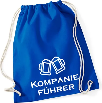 Produktbild von Huuraa Turnbeutel Kompanieführer Schützenfest 12 Liter Bright Royal Baumwolle Rucksack Geschenkidee